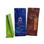 Glossy Surface Tea Bags Packaging 250g Coffee Bags Flat Bottom Box Pouch Heat Seal for sale