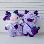 Custom Pink Plushie Cow Toy Strawberry Cow Amigurumi Crochet Doll with Plush Animal Stuffed Animal Toys for sale