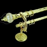 16mm Double Holder Pipe Curtain Rods Aluminum Alloy Pole Finials for sale