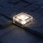 Glass Ice Rocks Solar Powered Outdoor Lights With 1 Super White LED for sale
