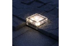 China Glass Ice Rocks Solar Powered Outdoor Lights With 1 Super White LED supplier