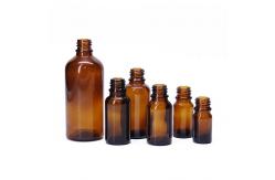 China 15ml 30ml Amber Essential Oil Dropper Brown Glass Bottles With Measurement Dropper supplier