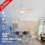 52'' Plastic LED Ceiling Fan With DC Motor And Dimming Lights for sale
