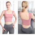 220g Womens Yoga Tank Top Flatlock Stitching Exercise Bra For Ladies for sale