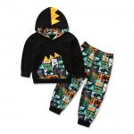 Spring Autumn Boys Casual Spring Children'S Clothing Dinosaur Printed Suit Hoodie for sale