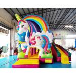 EN71 Mini Unicorn Bouncy Castle Inflatable Bouncer Slide for sale