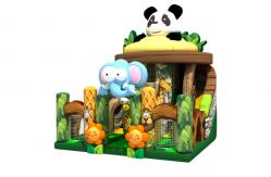 China Digital Printing Commercial Inflatable Water Slides Elephant Standard / Panda Inflatable Dry Slide supplier