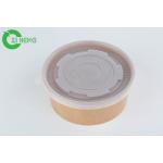 Custom Printed 36oz Food Grade Brown Kraft Paper Fruit Bowls With White Lid for sale