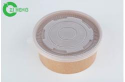 China Custom Printed 36oz Food Grade Brown Kraft Paper Fruit Bowls With White Lid supplier