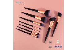 China OEM Customized Makeup Brush Set 9PCS Aluminum Ferrule Plastic Handle supplier