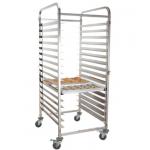 Durable Stainless Steel Baking Tray Trolley With 4 Casters And 2 Brakes for sale