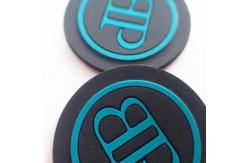 China 3D PVC Logo Raised Green Font Custom Logo Patches For Clothes supplier