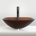1 Hole Glass Bathroom Wash Basin With Mirror Included Countertop Mounted Sinks for sale