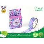 Flower Decorative Stationery Japanese Washi Tape , Adhesive Custom Printed Washi Tape for sale