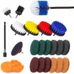 23 Piece Drill Brush Attachment Kit Power Scrubber Drill Brushes for Cleaning for sale