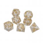 Handcraft Gold Foil Resin RPG Dice Set Dragon And Duct#Dnd#Rpg#Coc