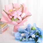 Cross-border Mother's Day gift birthday knitted rose bouquet wool knitted sunflower simulation flower lily for sale