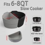 6 Quart Oval Silicone Slow Cooker Liners Reusable Divider Insert For Crockpot