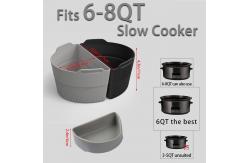 China 6 Quart Oval Silicone Slow Cooker Liners Reusable Divider Insert For Crockpot supplier