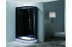 China Stylish Shower Room With Matt Black And Tempered Glass For Customizable supplier