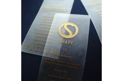 China BV Washable Transparent TPU Screen Printing Clothing Labels supplier