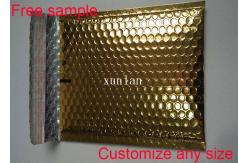 China Custom Printed Gold Self Seal Bubble Mailers , Padded Envelope Bubble Mailers Plastic supplier
