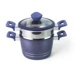 Purple Ceramic Coating12pcs 26cm 5.5mm Couscous Steamer Pots for sale