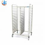 RK Bakeware China-10 Sheet Aluminum Storage Cooling Trolley with Open Shelf, Dough Pizza Baking Mobile Rack for sale