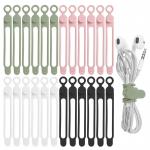 Silicone Cable Management Organizer Multipurpose Elastic Cord Organizer For Bundling And Fastening Cable Cords Wire Tie for sale