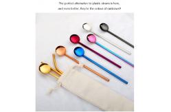 China Smooth Reusable Spoon Straws / Handmade Jumbo Spoon Straws Non Magnetic supplier