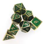 GST RPG Dice Set Portable Sturdy Mini Lightweight For Collection Polyhedral Gilt Green for sale