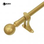 Light Gold Color Pipe Style Curtain Rods With Ball Shape Finials for sale