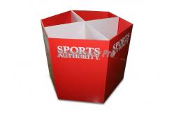 China Hexagon Rigid Cardboard Dump Bins 4 Sections Environmental Friendly supplier