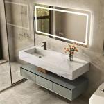 Customized Bathroom Vanity Units Luxury Slate Wall Mounted Floating for sale