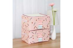 China Clothes ODM Fabric Storage Boxes With Lids Metal Frame Breathable Dustproof supplier