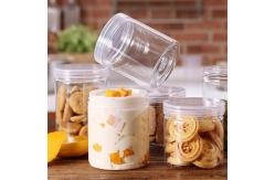 China 400ml 500ml Candy Cookie Empty Pet Plastic Food Container Jar With Alu Lids supplier