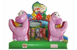 China Inflatable Dinosaur Baby Bouncy Castle , Quadruple Stitching Toddler Jumping Castle supplier