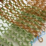 Customizable Metal Chain Link Curtains In Gold And Green Aesthetic Integration