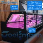 There Are Four -2 ℃ Refrigeration Cabinet Bottom Of The Square Glass Service  Deli Chiller for sale