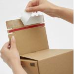 China Custom Tear Strip Corrugated Mailer Boxes Easy Open Kraft Packaging For E Commerce factory