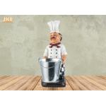 Polyresin Chef Bottle Holders Restaurant Italian Chef Tabletop Statue Wine Rack