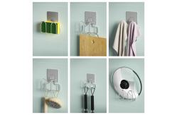 China Damage Free Self Adhesive Mounted Sponge Brush Holder Peel And Stick supplier