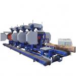 Multiple heads wood timber logs cutting machine horizontal band sawmill for sale