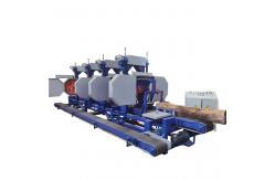China Multiple heads wood timber logs cutting machine horizontal band sawmill supplier