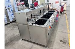 China 35KW Industrial Ultrasonic Cleaner Multi Tank Manual Cleaning Line supplier
