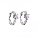 925 Silver Crystal Hoop Earrings