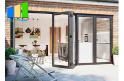 China Exterior Patio Red Folding Glass Stack Bifold Door With Aluminum Frame supplier