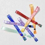 Supplier Woven Cloth Wristbands Festival Concert Promotion Event Ribbon Fabric With Various Designs for sale
