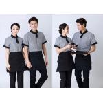 Embroidered Unique Restaurant Uniforms With Single Row Transparent Resin Buttons