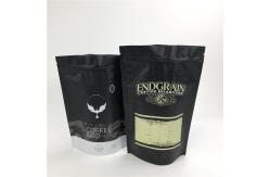 China Black Matte Snack Plastic Pouches Packaging Coffee Bags With One Way Valve supplier